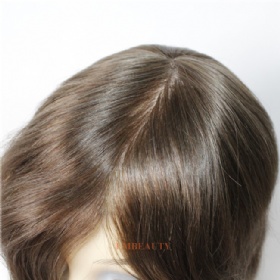 Hand Tied Human Hair Silk Base With Pu Hair Piece