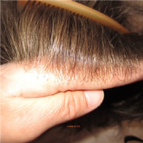 Hand Tied Human Hair Swiss Lace Back PU Men System
