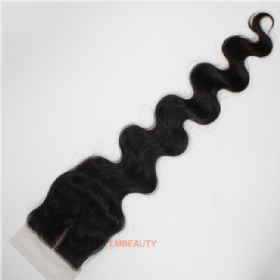 Brizilian Virgin Hair Body Wave Silk Base Lace Closure On Stock