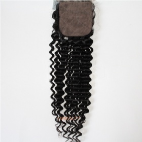 Top Grade Deep Wave Silk Base Lace Closure On Stock