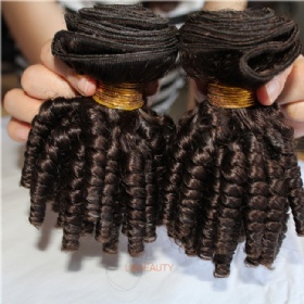 Human Hair Funmi Curl Hair Weft Color Brown