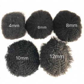 Lumeng AfroToupee For Men African American Wigs for Men 360 Wave Afro Mens Toupee Hairpiece Human Hair 8x10inch Replacement Invisible French Lace Natural Looking African Curly Toupee1B System Replacement
