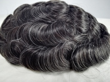 Thin Skin Toupee for Men Real Human Hairpiece, European Virgin Human Hair Replacement Wigs Natural Wave V-looped