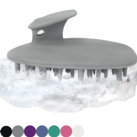 Hair Scalp Massager Shampoo Brush Soft Silicone Shampoo Brush Grey Color