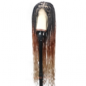 Full Lace Ombre Blonde Knotless Box Braid Wig