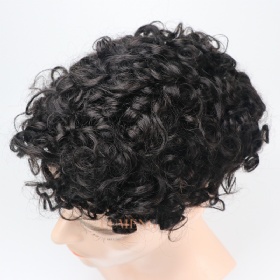 African Toupee For Mens 20MM PU Curly Hair Unit