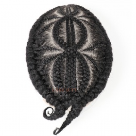 Criss-crossed Cornrow BraidHairstyle Men Toupee