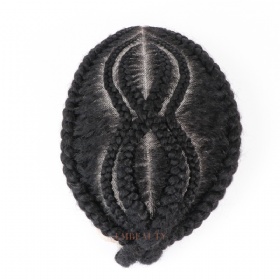 Criss-crossed Cornrow BraidsHairstyle Men Toupee