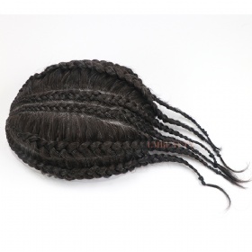 Cornrow Braided Mens Wigs PU