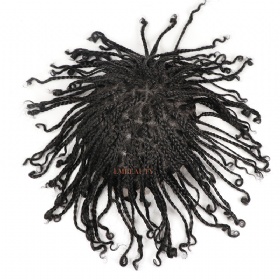 6’’Cornrow Braided Mens Wig Natural Human Hair